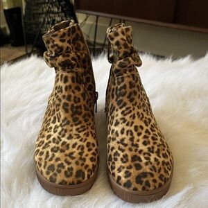Ladies Faux Leopard Print Ankle Boot by IMPO.